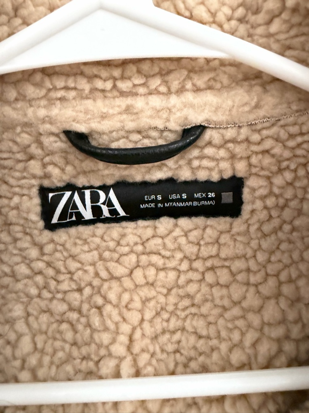 Zara Cream Sherpa Faux Shearling Jacket - Picture 2 of 2